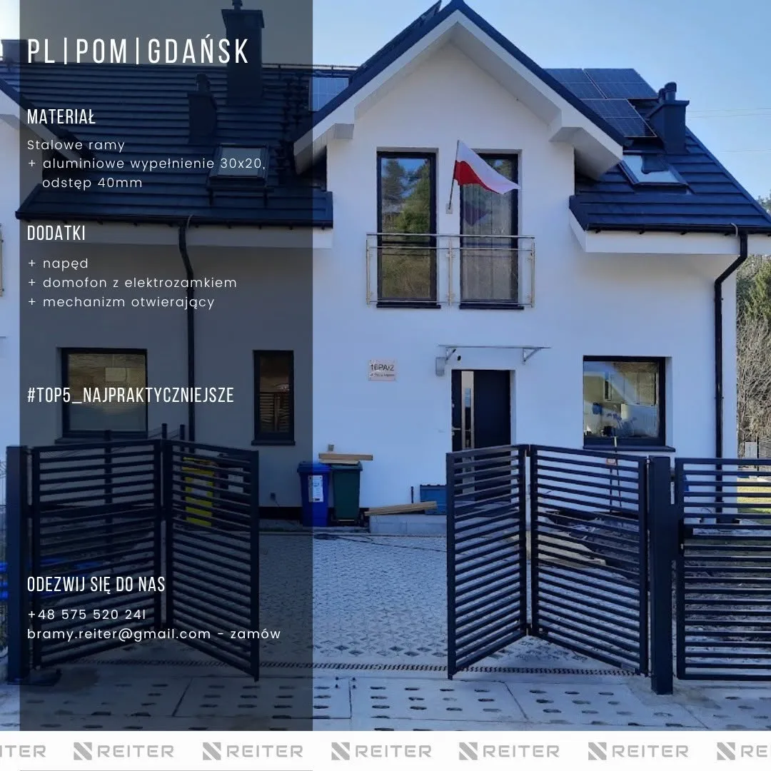 Brama harmonijkowa składana, Gdańsk, Piecki-Migowo